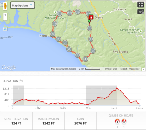 Pt. Reyes Map and Elevation