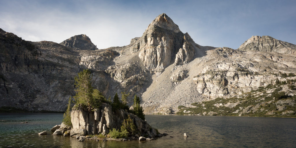 Tiny island in the middle of Upper Rae Lake