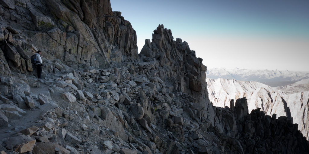 Pausing on crest trail to look out over the amazing view